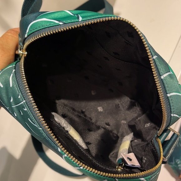 Kate Spade Chelsea Monstera Leaves Printed Nylon Camera Bag Green Multi - Picture 7 of 16